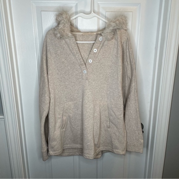 Soft Surroundings Alpina Pullover in Soft Taupe Heather L - Picture 3 of 10